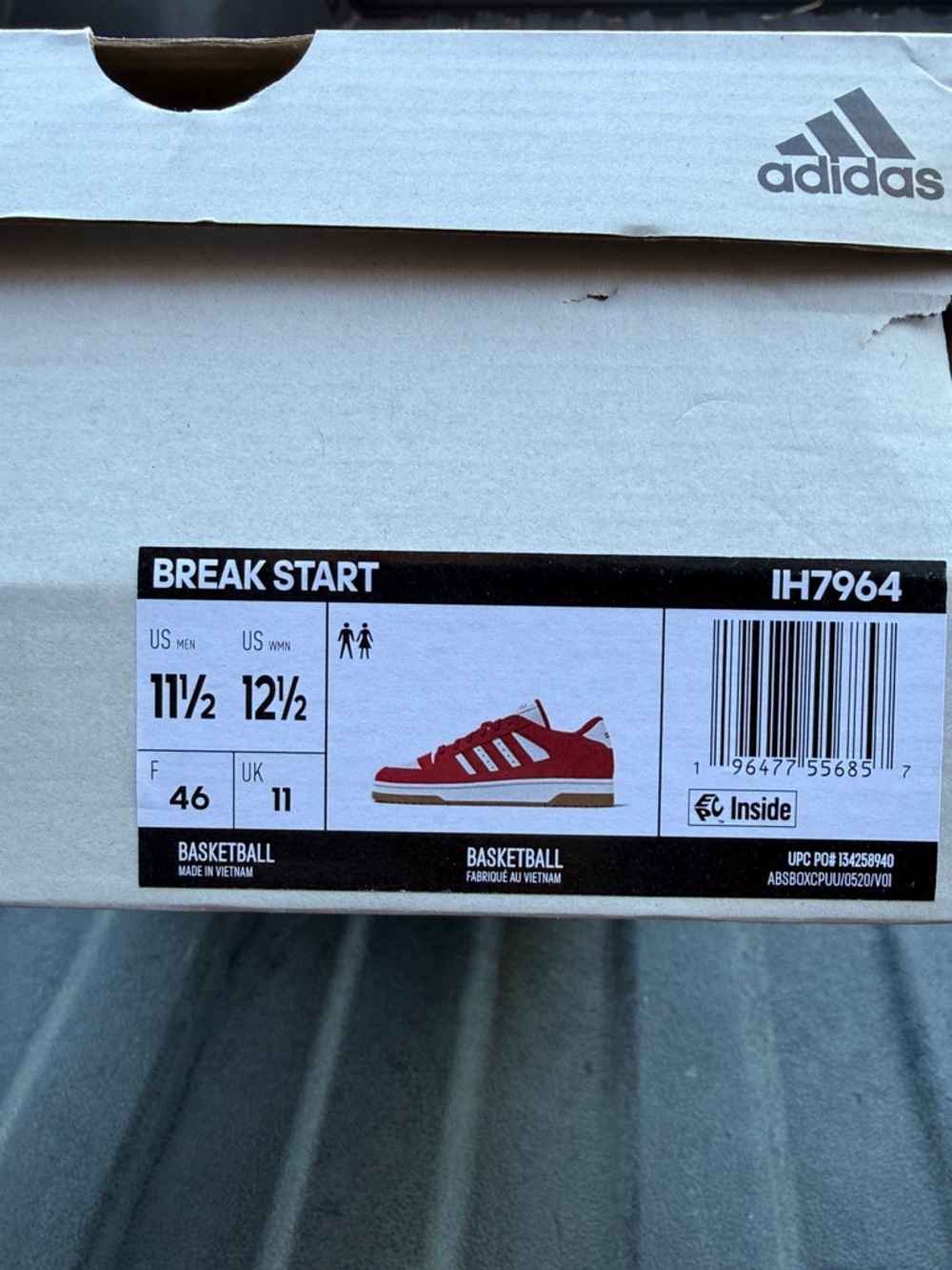 adidas Break Start Men’s Red Basketball Shoes